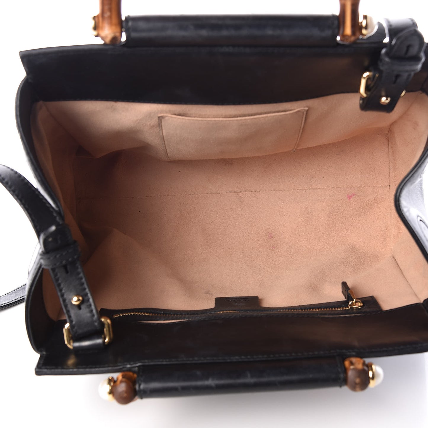 Nappa Bamboo Small Nymphaea Top Handle Bag Black
