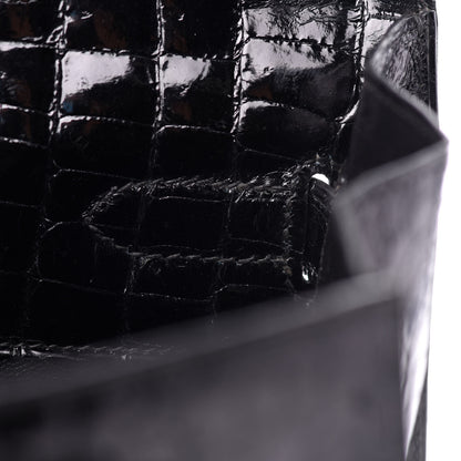 Hermes Shiny Crocodile Kelly Sellier 32 Black 13 of 33