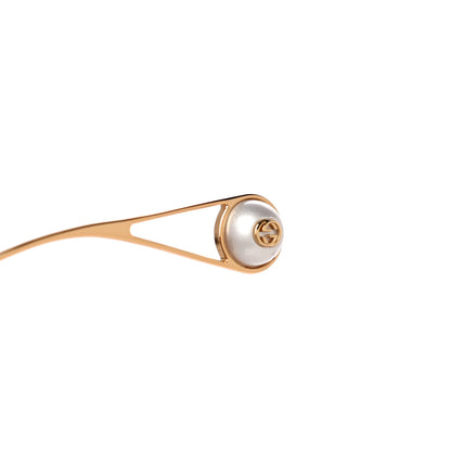 Gucci Metal Pearl Cat Eye Sunglasses GG0364S Gold 7 of 8