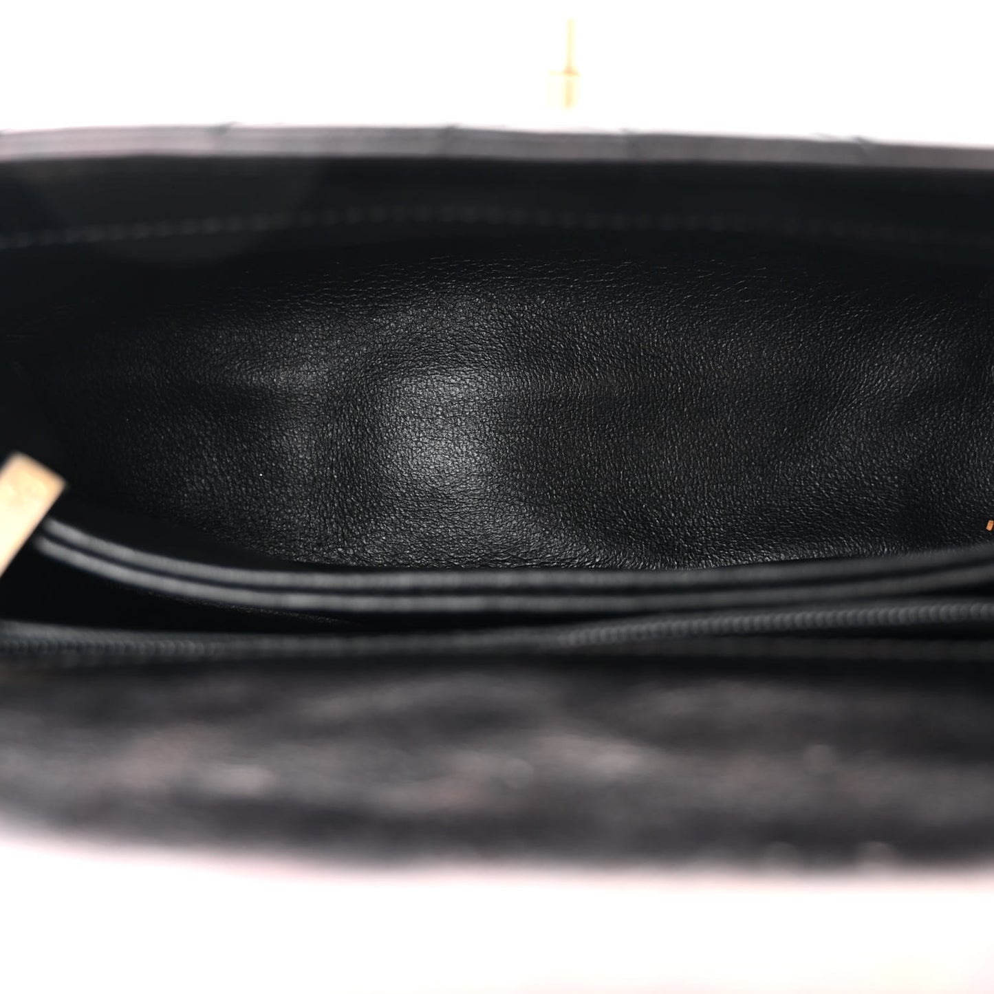 Calfskin Lizard Chevron Quilted Mini Coco Handle Flap Black