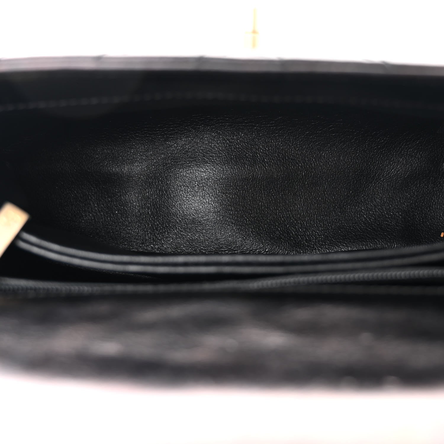 Chanel Calfskin Lizard Chevron Quilted Mini Coco Handle Flap Black 5 of 12