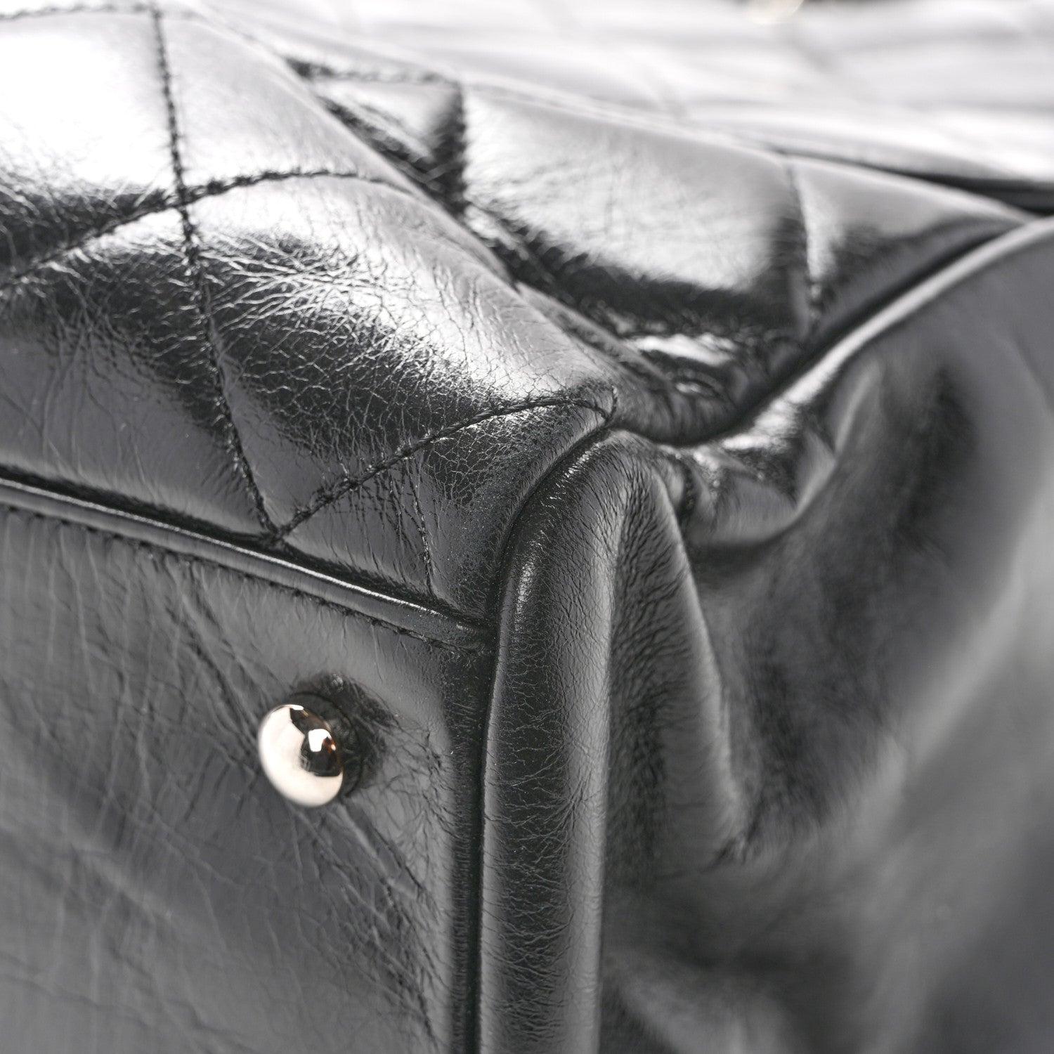 Chanel Glazed Calfskin Quilted Large CC Delivery Tote Black 11 of 14