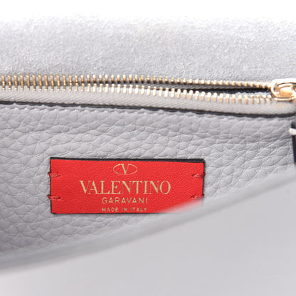 Valentino Garavani Pebbled Calfskin Rockstud Side Slip Crossbody Pastel Grey 8 of 9