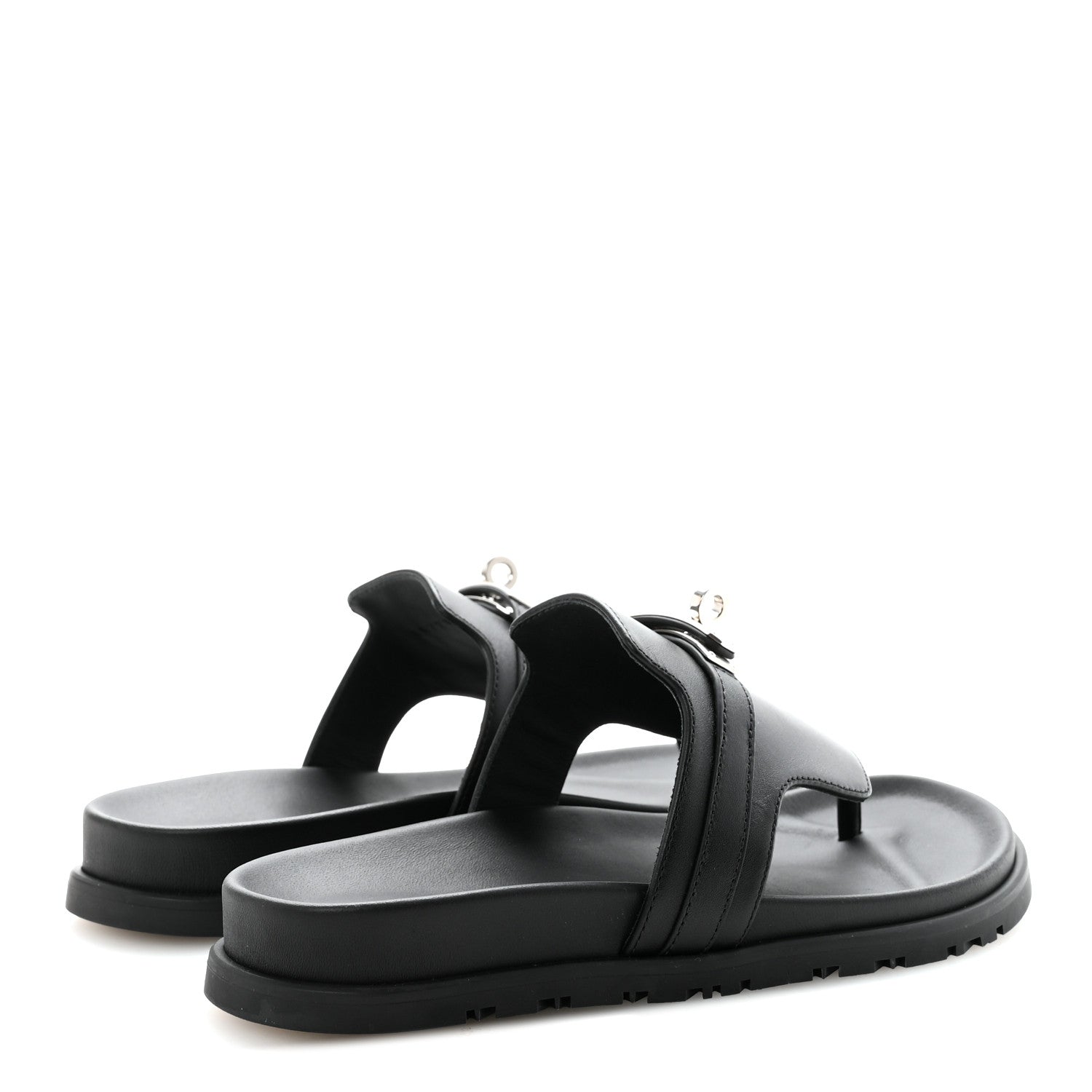 Hermes Calfskin Womens Empire Sandals 38 Black 10 of 20