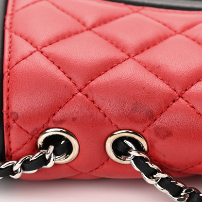 Chanel Lambskin Quilted Medium Graphic Flap Red Black 12 of 12