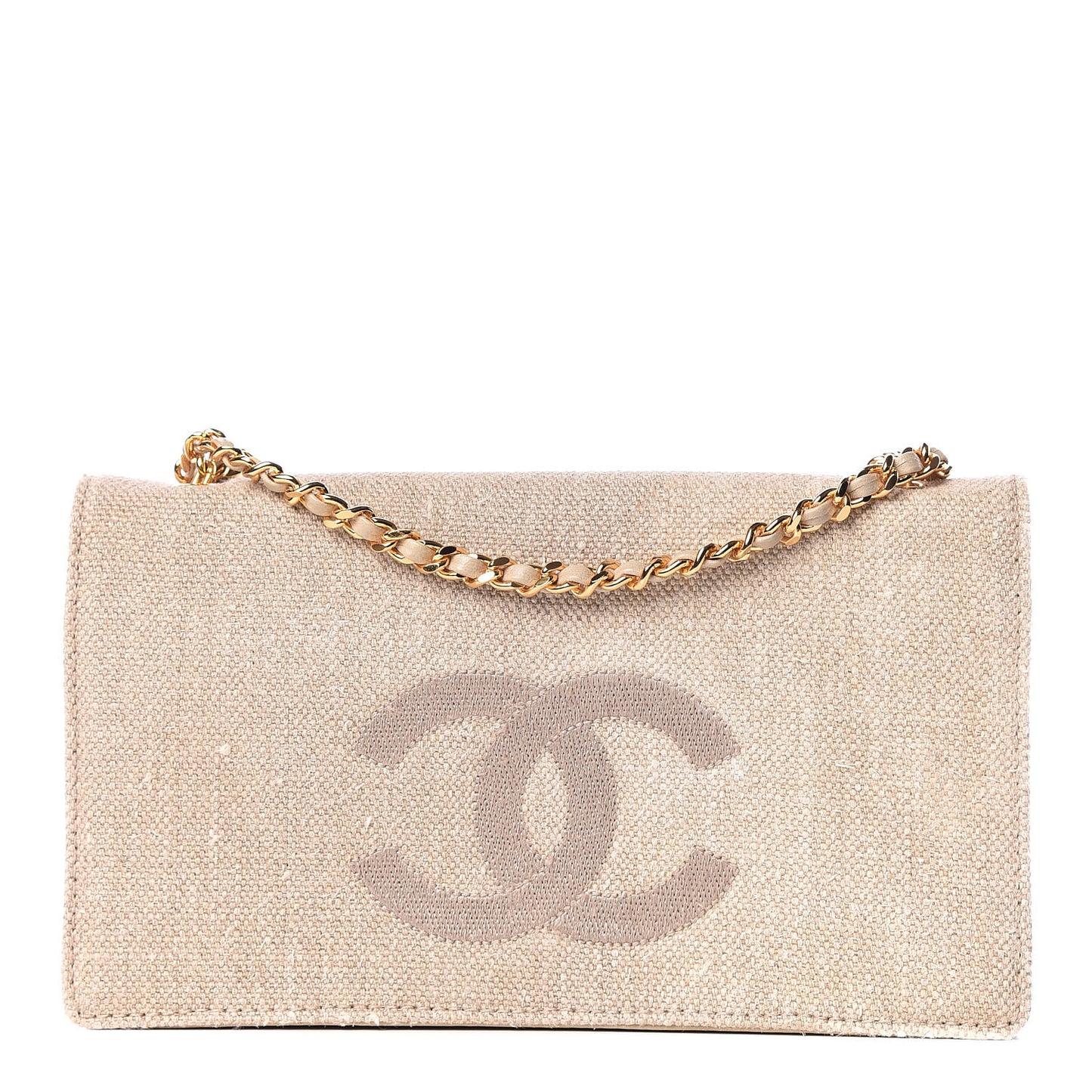 Linen Timeless CC Wallet on Chain WOC Beige