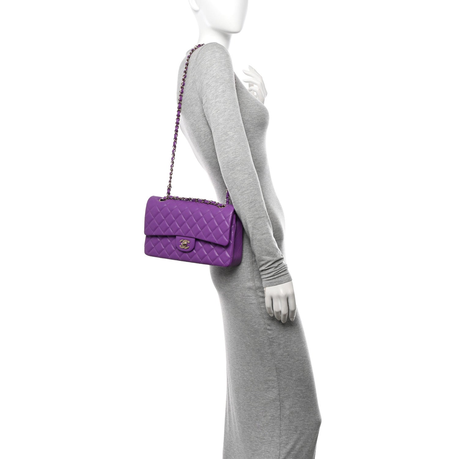 Chanel Caviar Quilted Medium Double Flap Purple 2 of 11