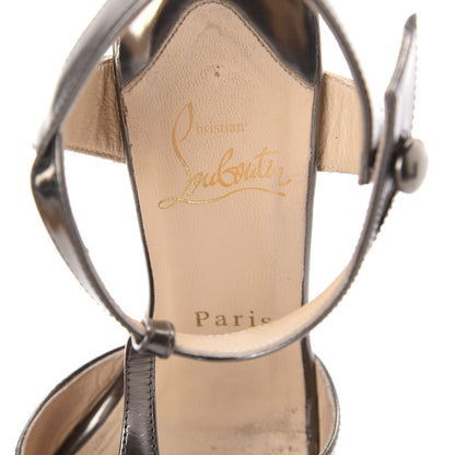Christian Louboutin Specchio Calficork Marina Liege 140 Wedge Sandals 35.5 Pewter 6 of 7