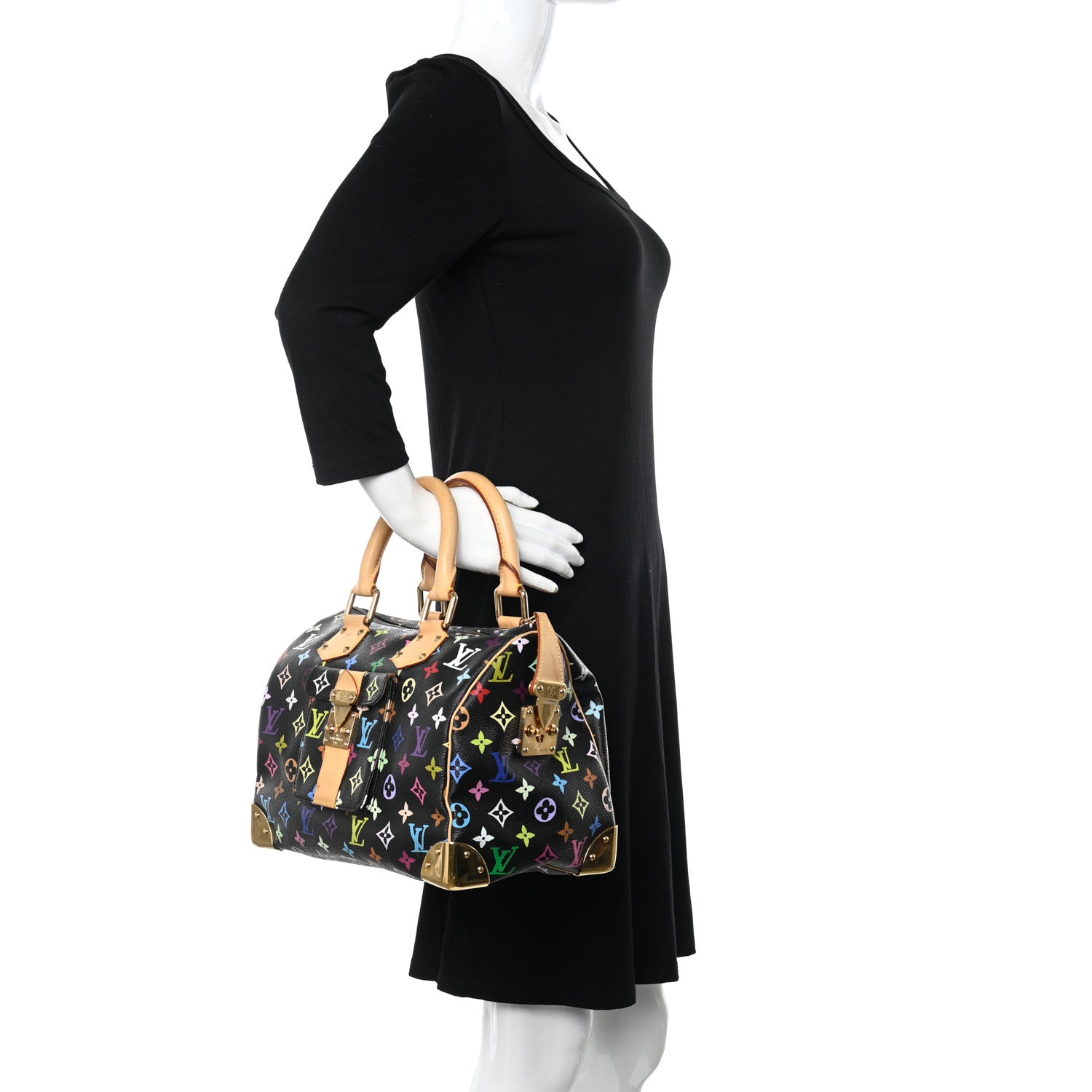 Louis Vuitton Monogram Multicolor Speedy 30 Black 2 of 11