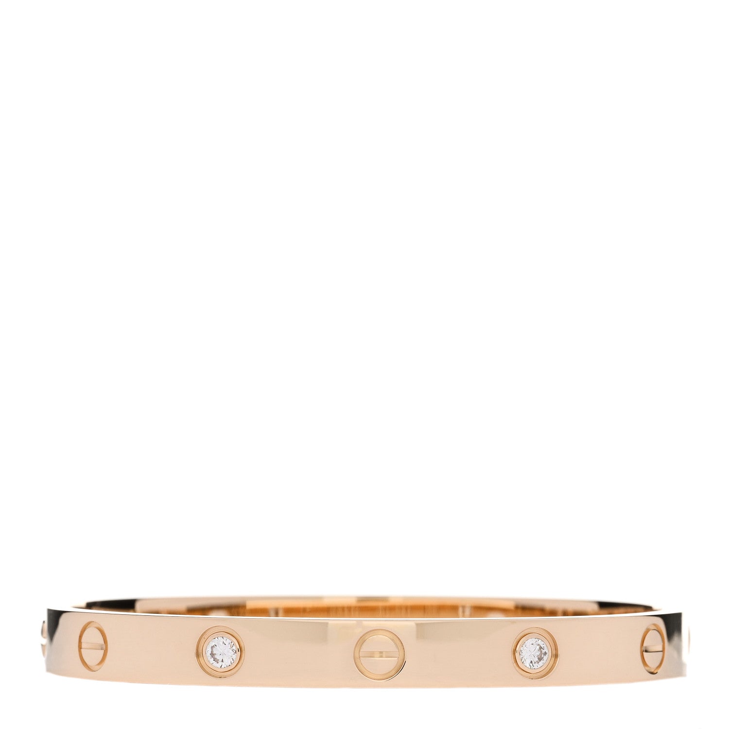 Cartier 18K Yellow Gold 4 Diamond LOVE Bracelet 16 2 of 6
