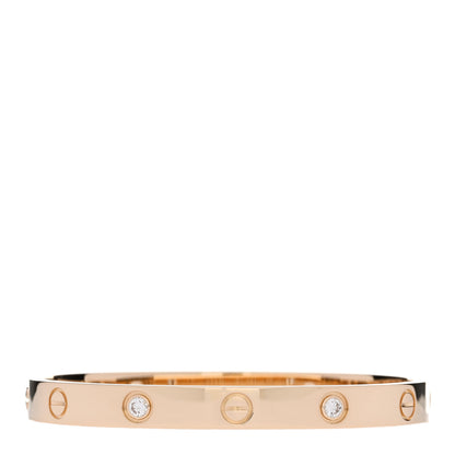Cartier 18K Yellow Gold 4 Diamond LOVE Bracelet 16 2 of 6