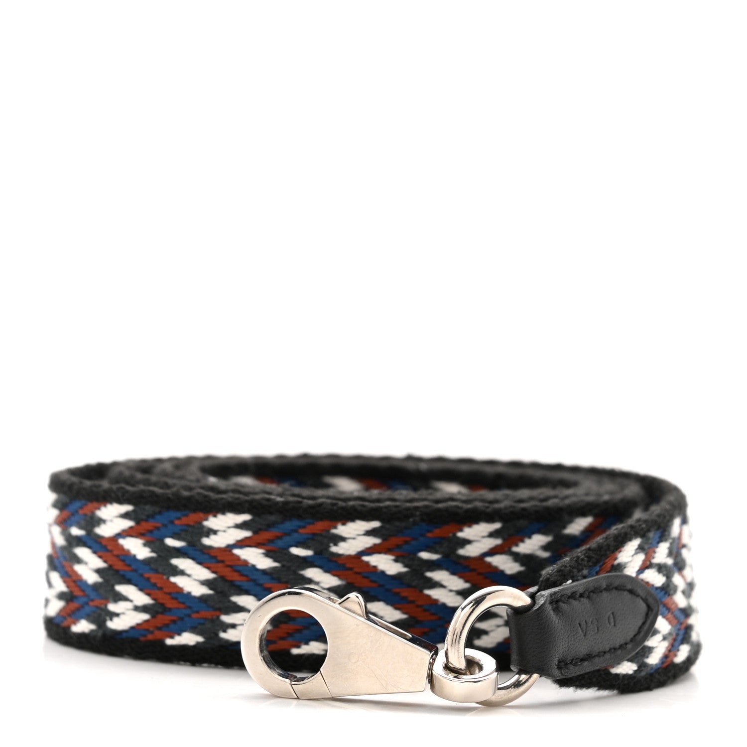 Hermes Toile Swift 25mm Sangle Cavale Shoulder Strap Black White Deep Blue 1 of 5