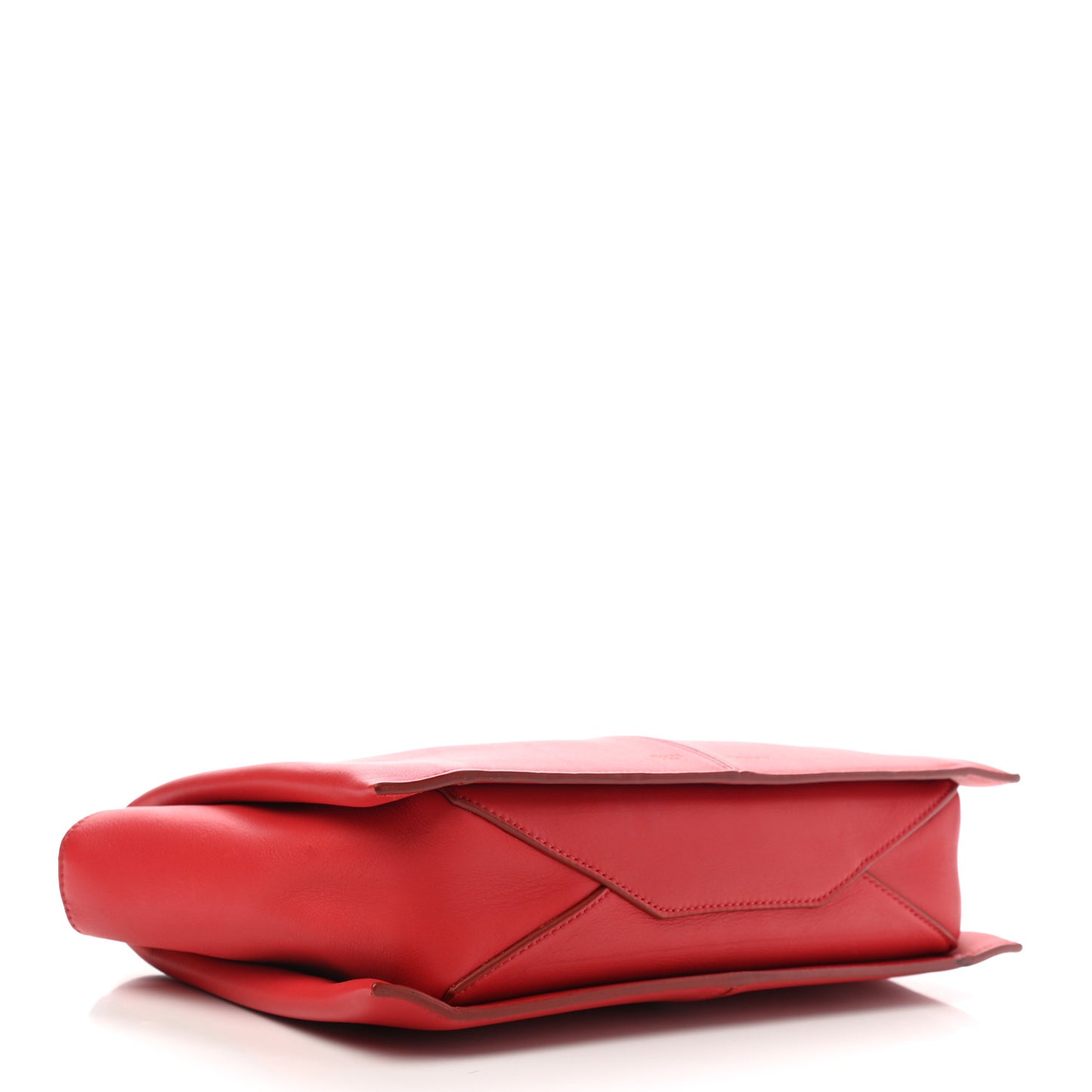 Supple Natural Calfskin Tri-Fold Clutch Coquelicot