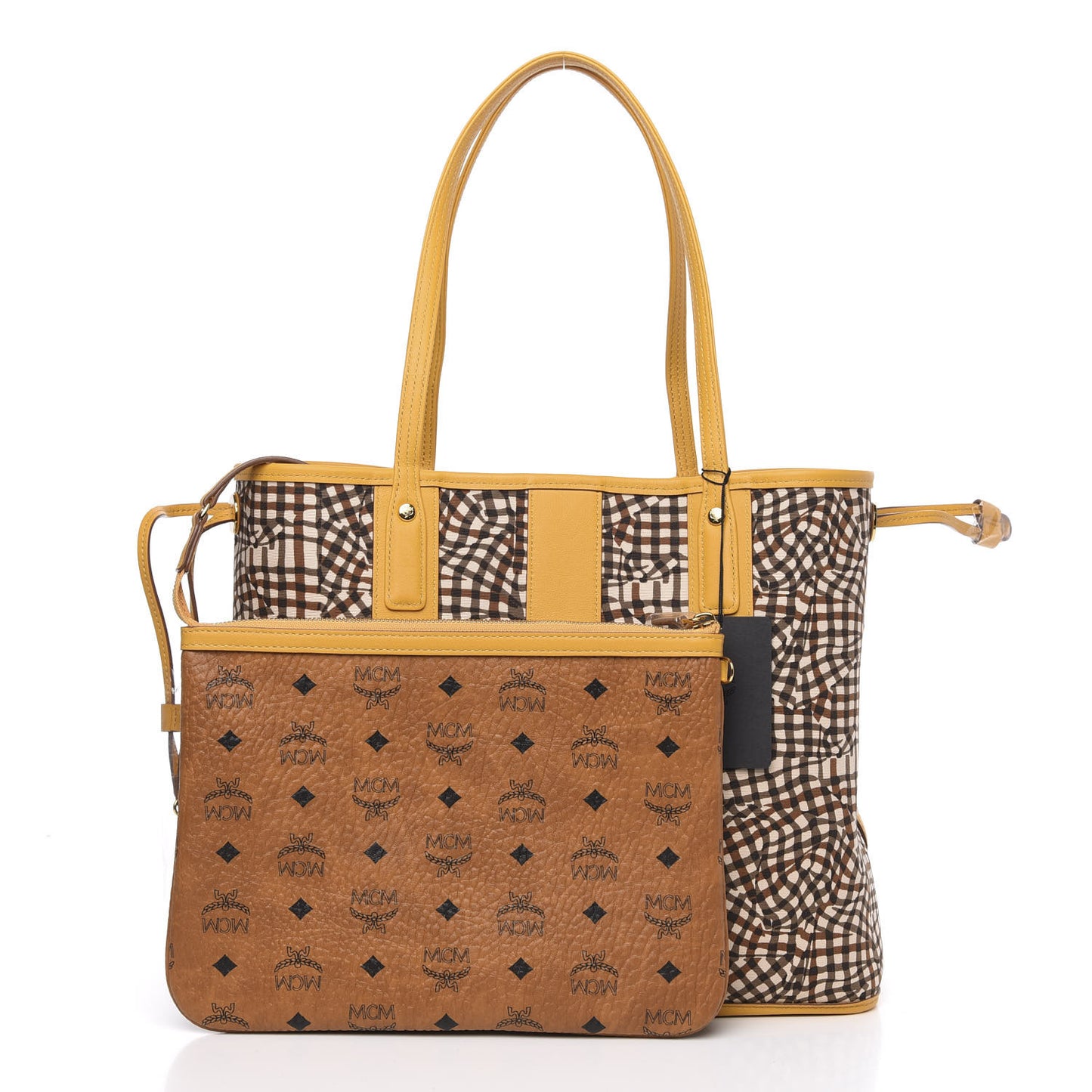 Visetos Medium Liz Reversible Shopper Tote Cognac Yellow