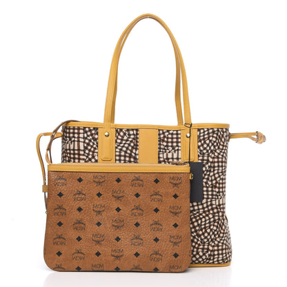 MCM Visetos Medium Liz Reversible Shopper Tote Cognac Yellow 3 of 13