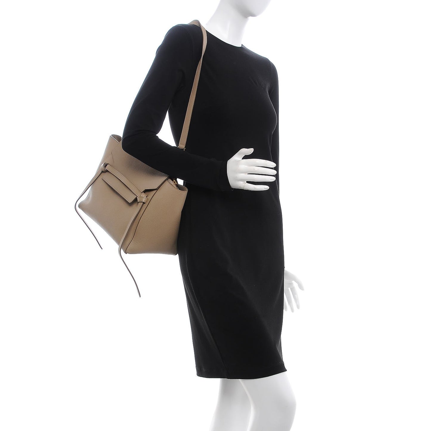 Grained Calfskin Mini Belt Bag Light Taupe