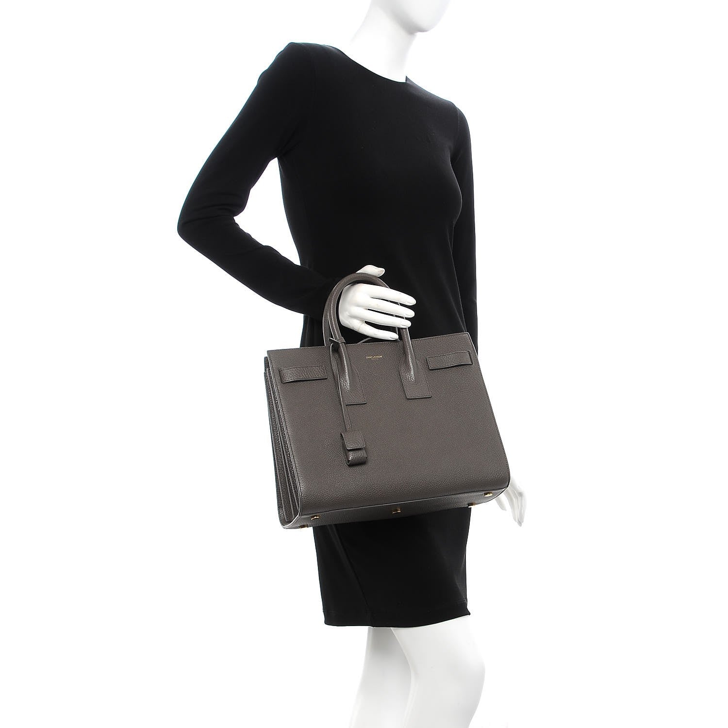 Saint Laurent Grained Calfskin Small Sac De Jour Dark Anthracite 3 of 8