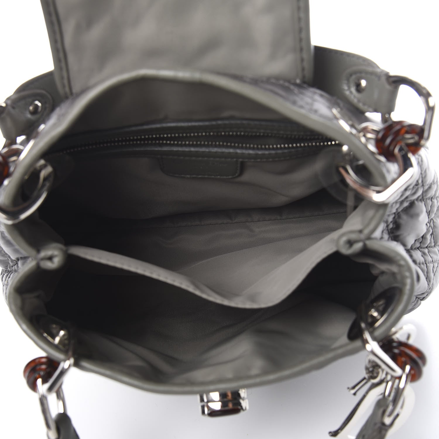 Christian Dior Nylon Cannage Medium Charming Lock Grey 5 of 10