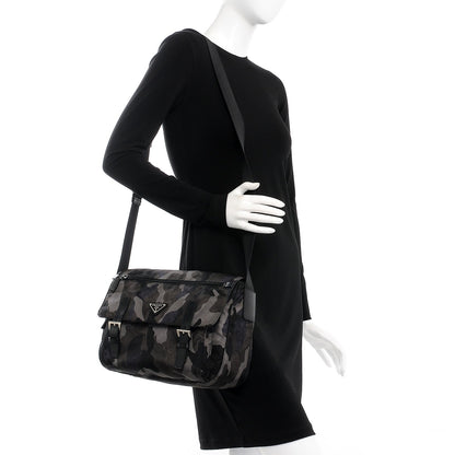 Prada Tessuto Nylon Camouflage Messenger Bag Fumo 2 of 9