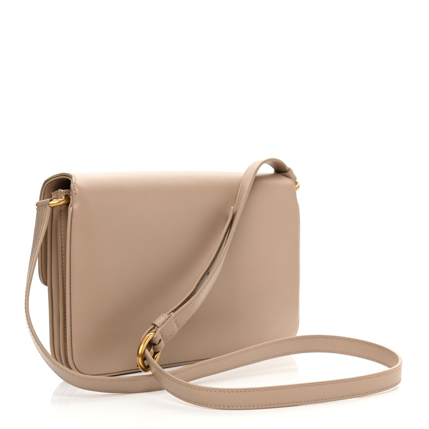Saint Laurent Smooth Calfskin Le Maillon Satchel Dark Beige 3 of 15