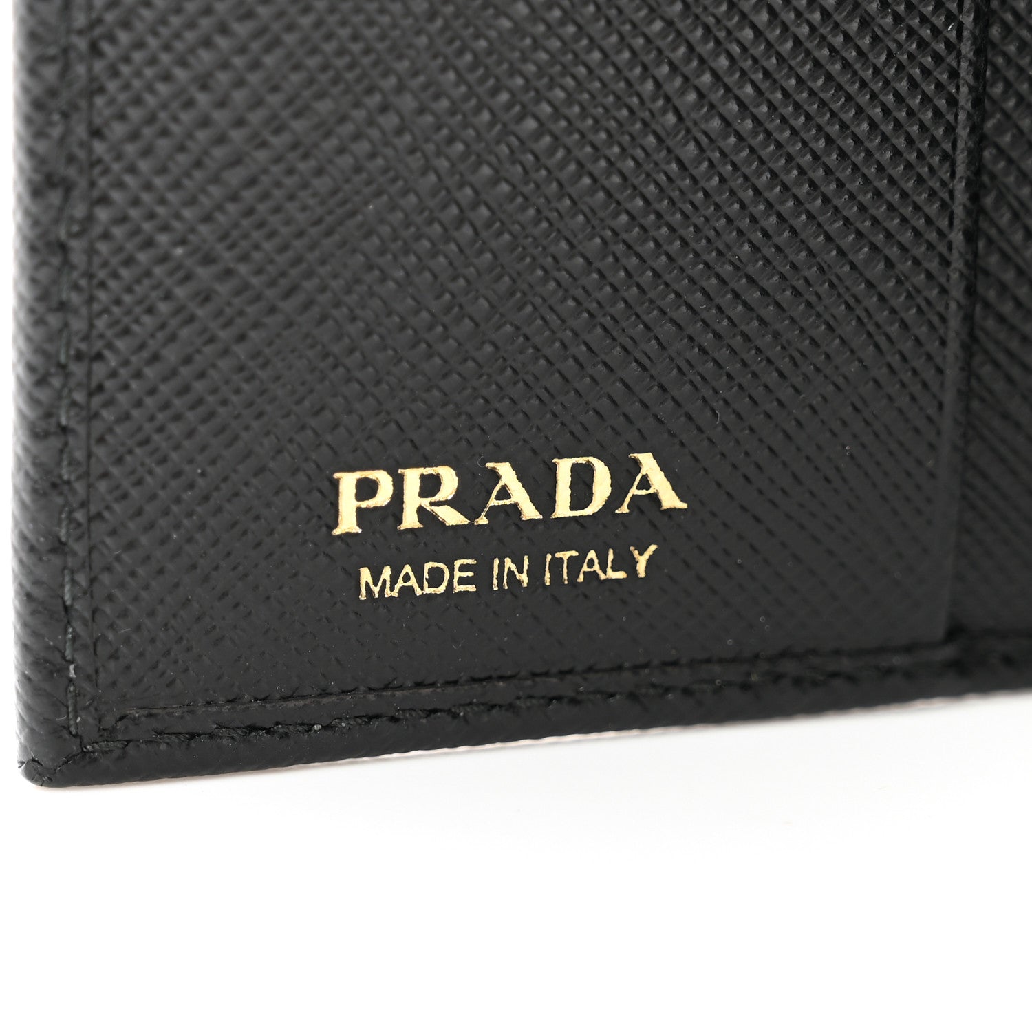 Prada Saffiano Metal Bi-Fold Wallet Black 6 of 7
