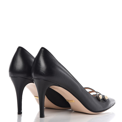 Gucci Malaga Kid Aneta Double Strap Mid Heel Pumps 36 Black 4 of 9