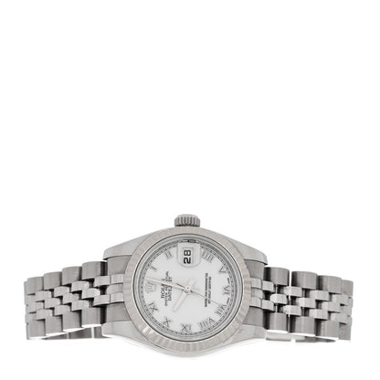 Rolex Stainless Steel 18K White Gold 26mm Oyster Perpetual Datejust Watch White Roman 179174 2 of 5