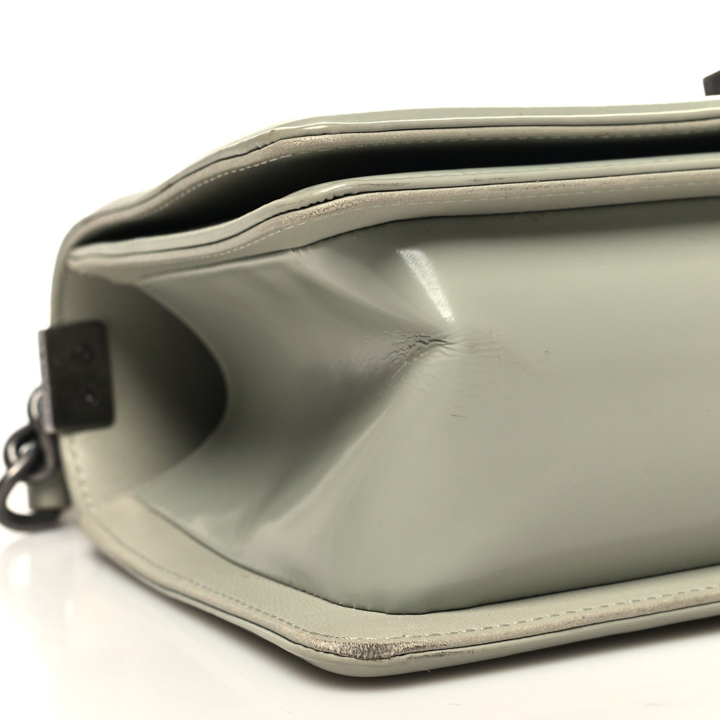 Glazed Calfskin Medium Boy Flap Grey
