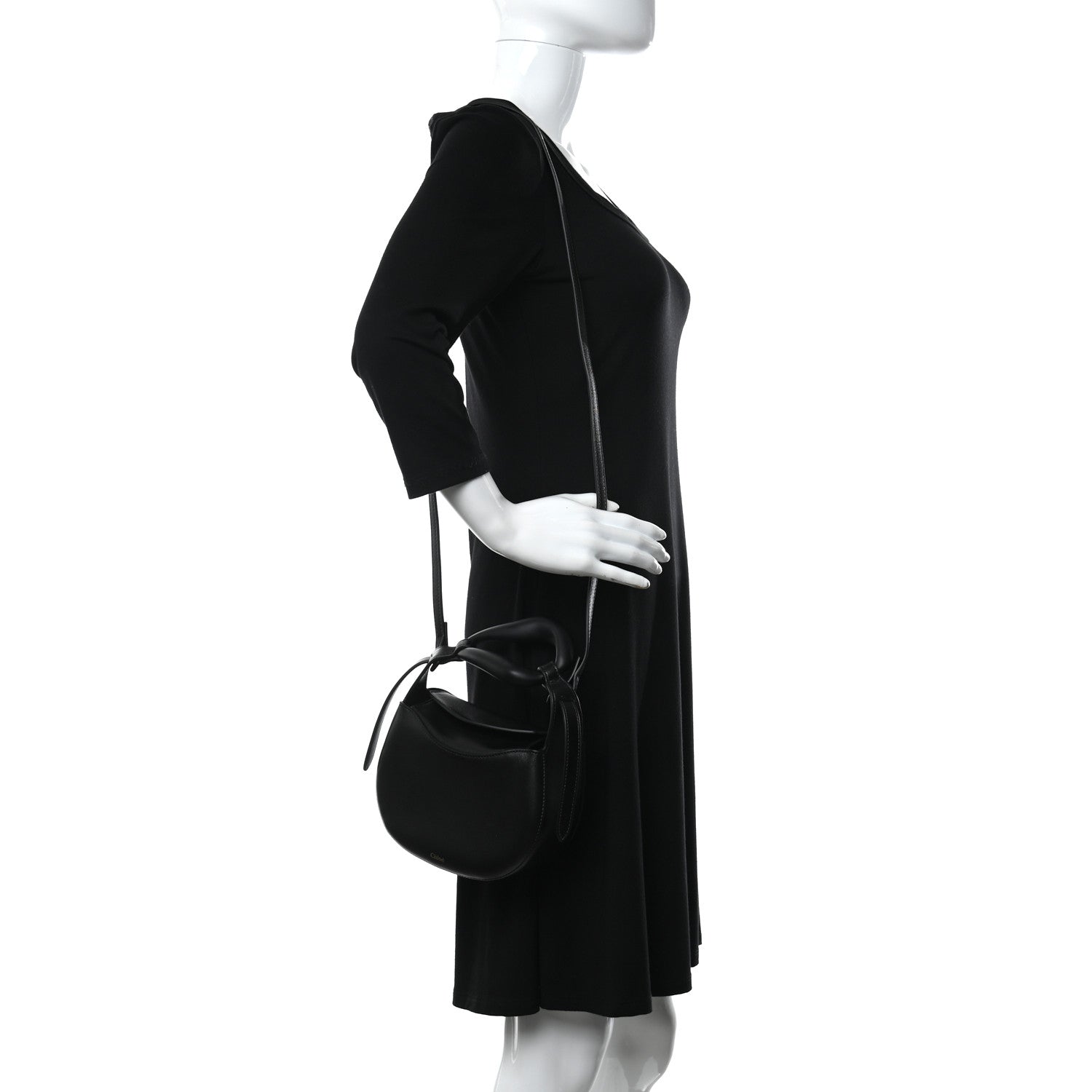 Chloe Small Grain Calfskin Kiss Bag Black 2 of 10