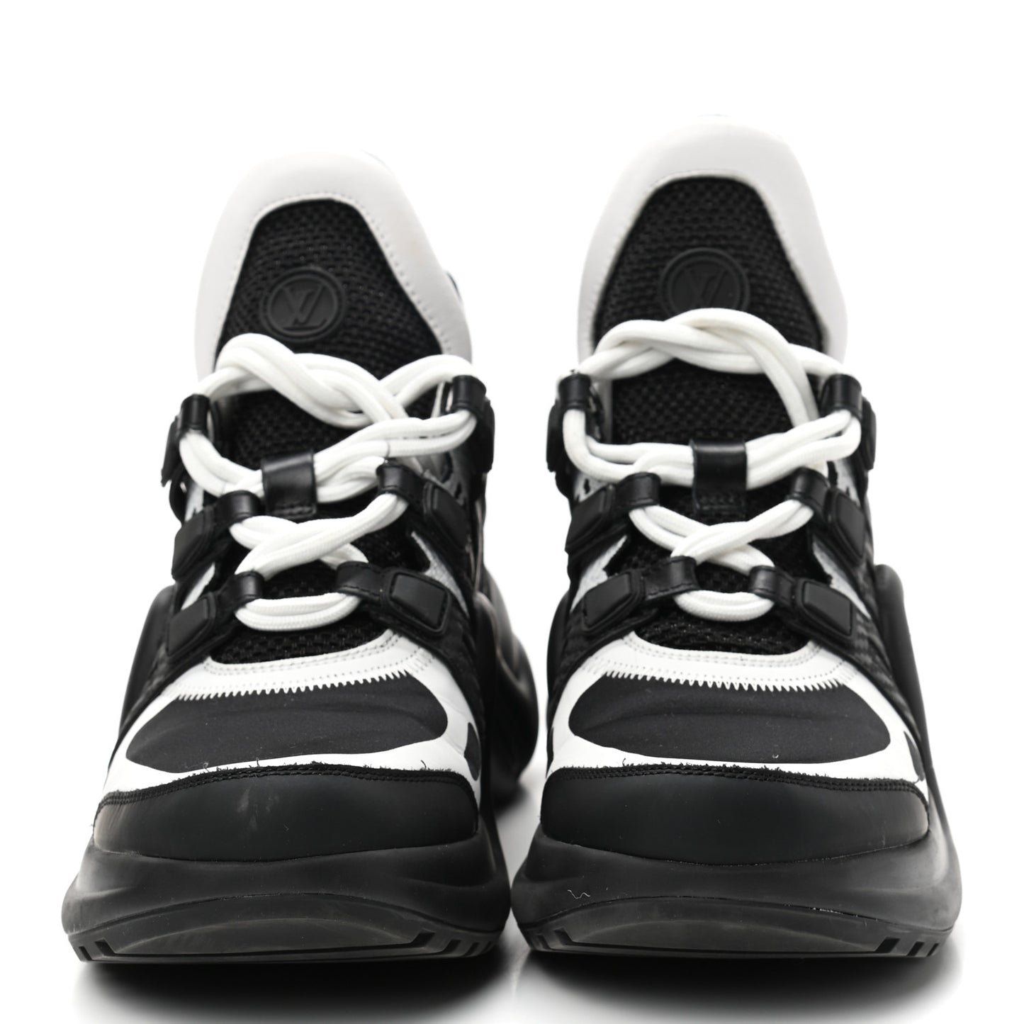 Calfskin Technical Nylon LV Archlight Sneakers 37 Black White