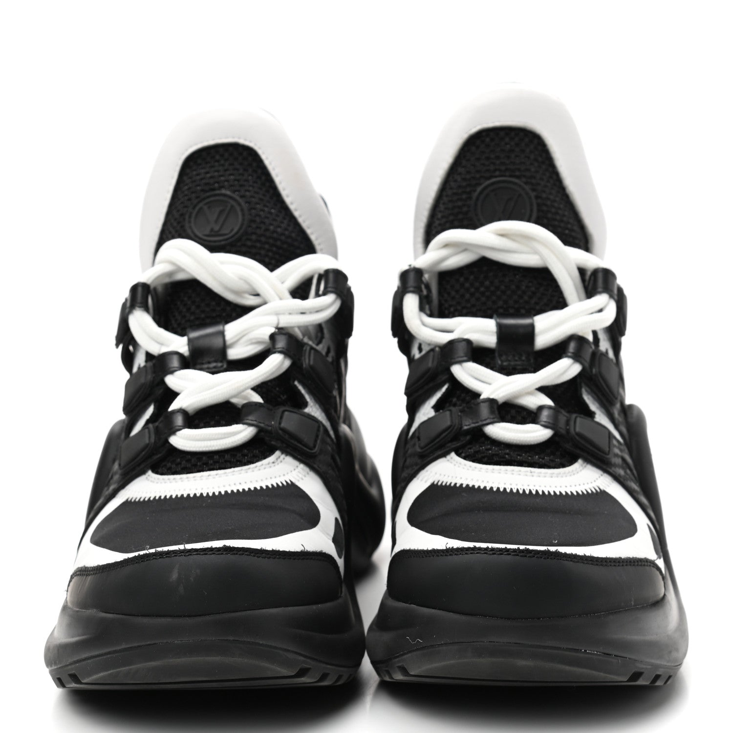 Louis Vuitton Calfskin Technical Nylon LV Archlight Sneakers 37 Black White 2 of 10