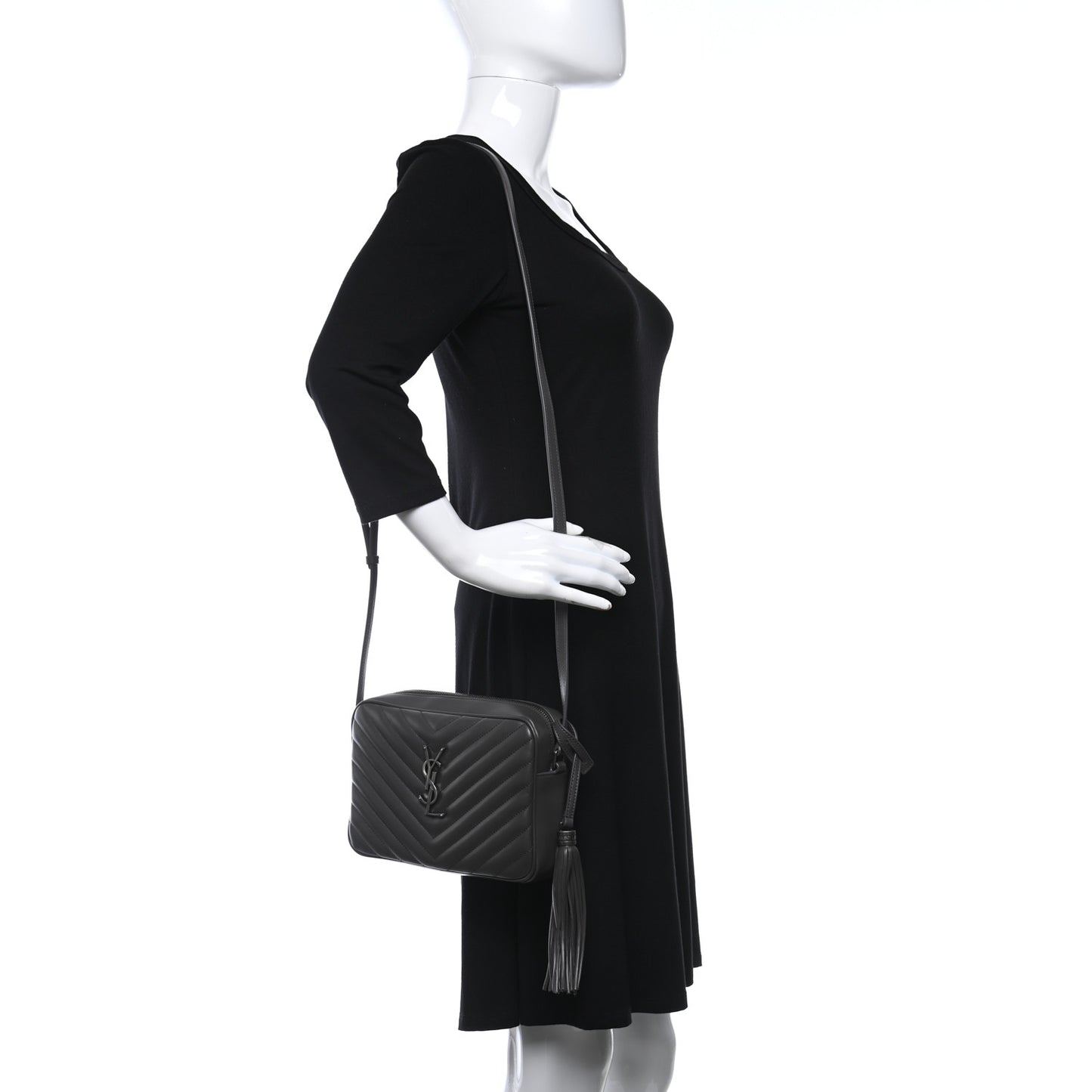 Calfskin Matelasse Monogram Lou Camera Bag Asphalt