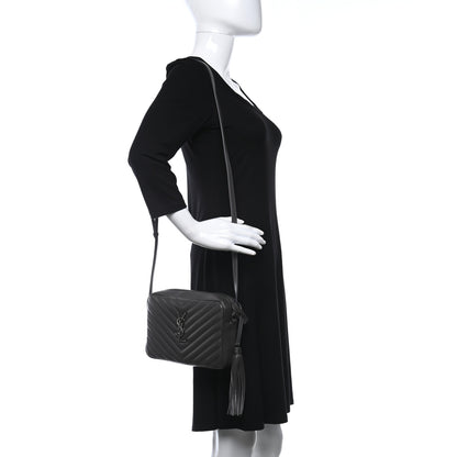 Saint Laurent Calfskin Matelasse Monogram Lou Camera Bag Asphalt 2 of 16