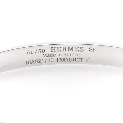 Hermes 18K White Gold Pave Diamond PM Collier De Chien Bracelet SH 5 of 5