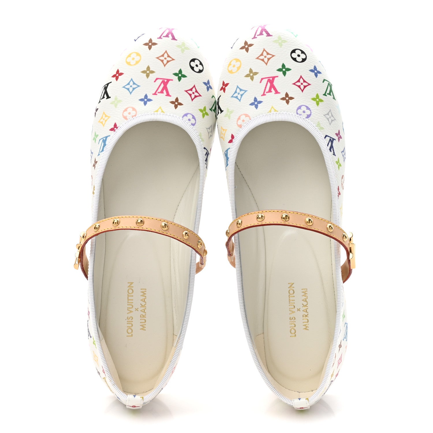 Louis Vuitton LV X TM Monogram Multicolor Romy Flat Ballerinas 38.5 White 2 of 10