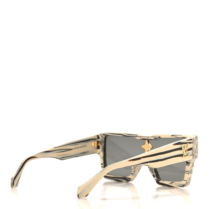 Louis Vuitton Acetate Swarovski Crystal Zebra Cyclone Sunglasses Z1643E Ivory 4 of 8