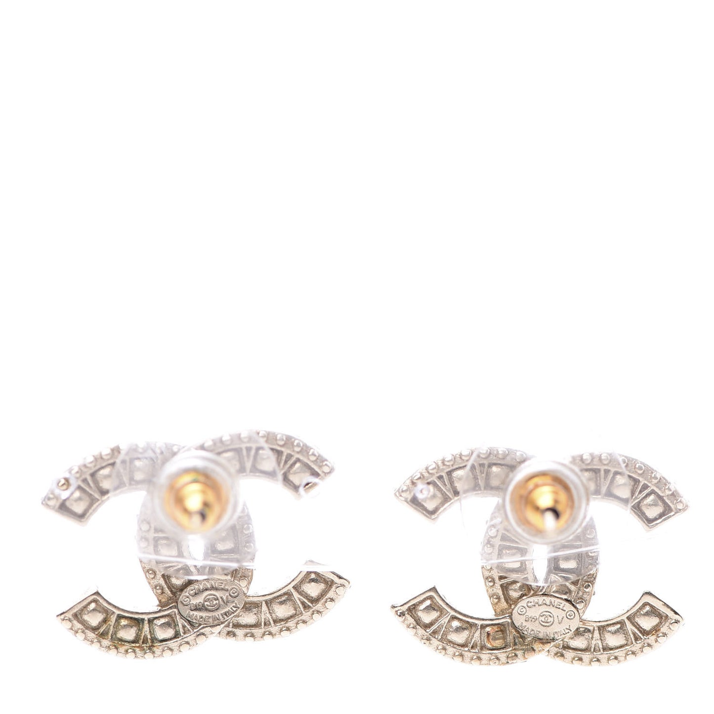 Crystal Timeless CC Earrings Light Gold