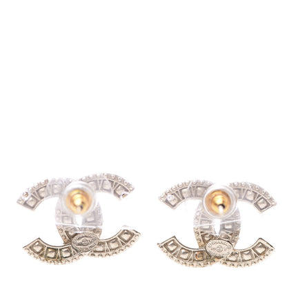 Chanel Crystal Timeless CC Earrings Light Gold 4 of 6