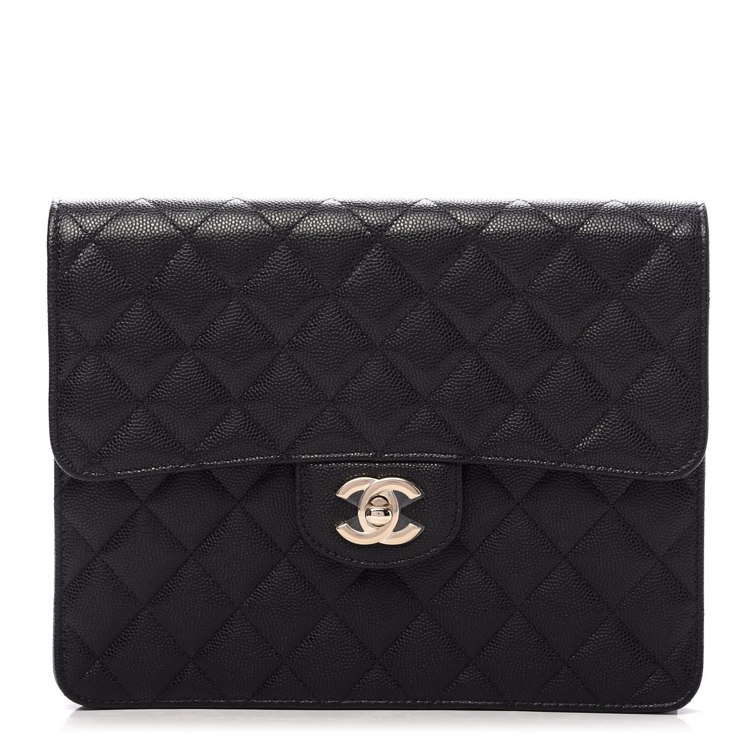 Chanel Caviar Quilted Square Flap Clutch Black 1 of 10