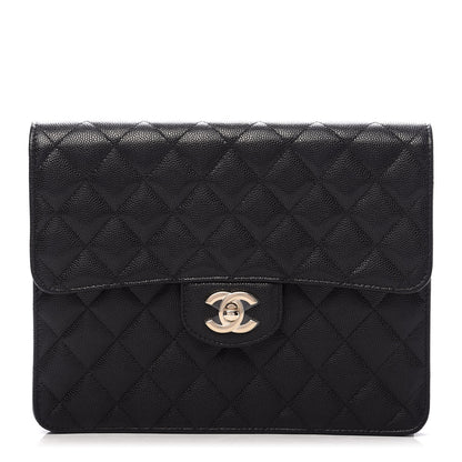 Chanel Caviar Quilted Square Flap Clutch Black 1 of 10