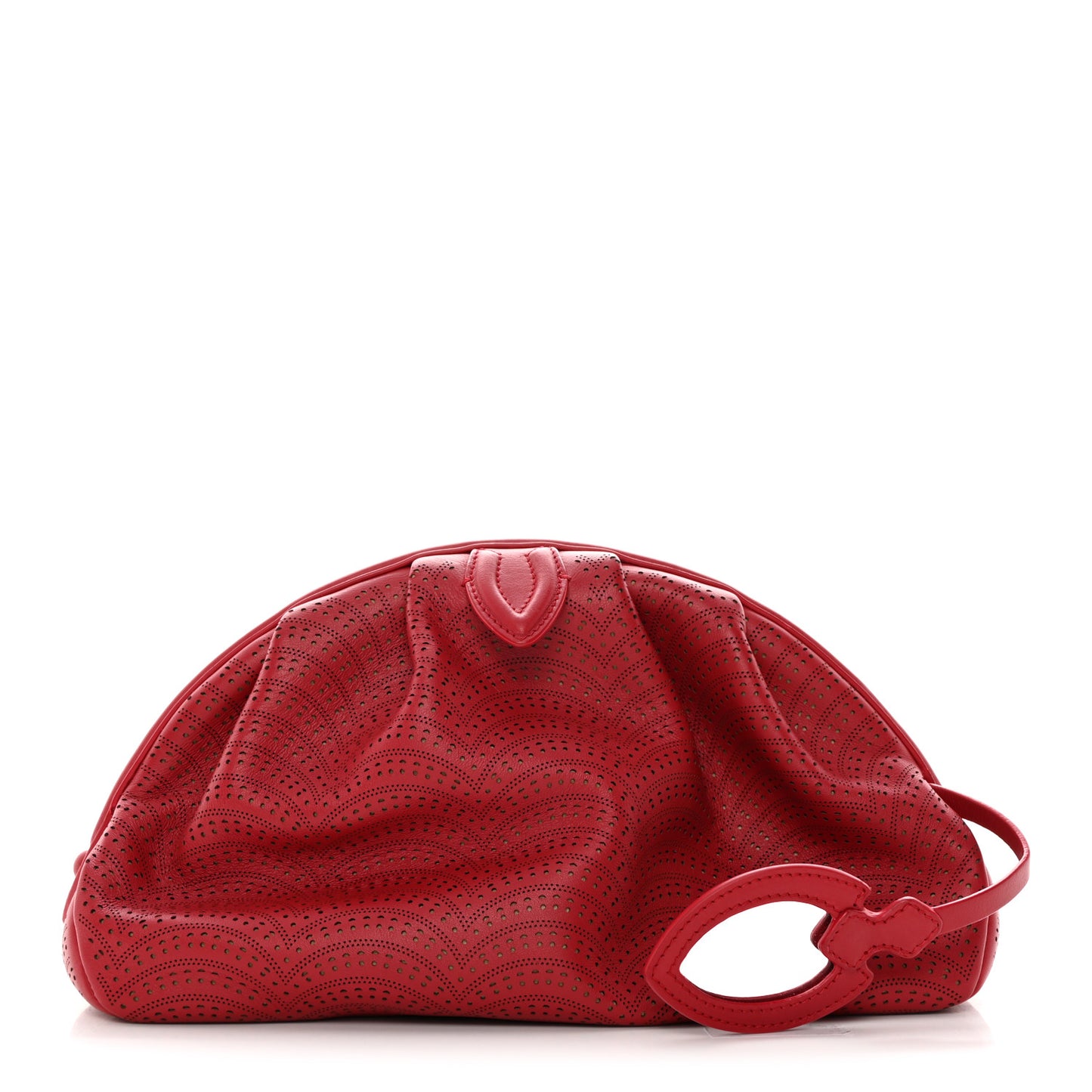 Calfskin Laser Cut Samia Clutch Red