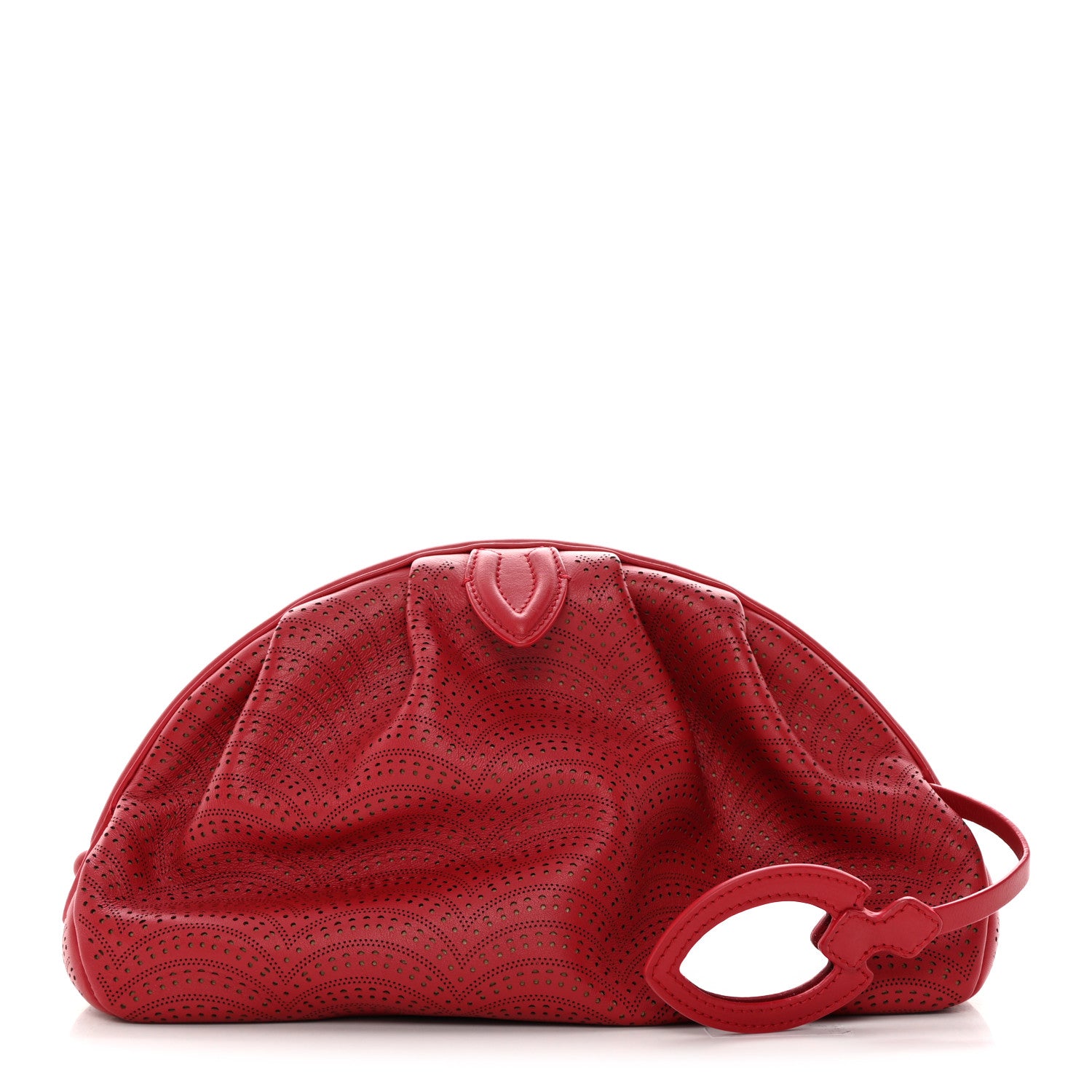 Alaia Calfskin Laser Cut Samia Clutch Red 1 of 6
