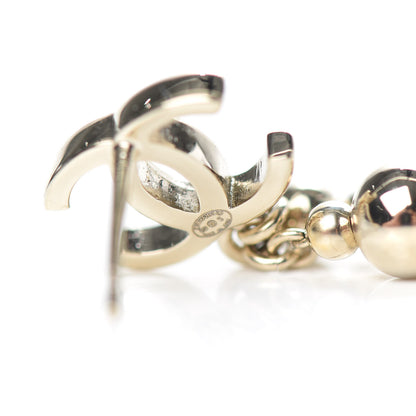 Chanel Metal CC Bead Drop Earrings Gold 4 of 5