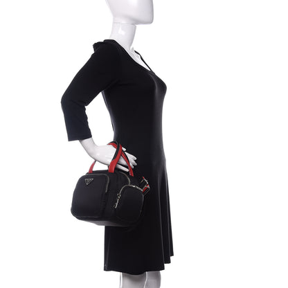 Prada Tessuto Nylon Pocket Top Handle Cargo Bag Black Fuoco 3 of 11