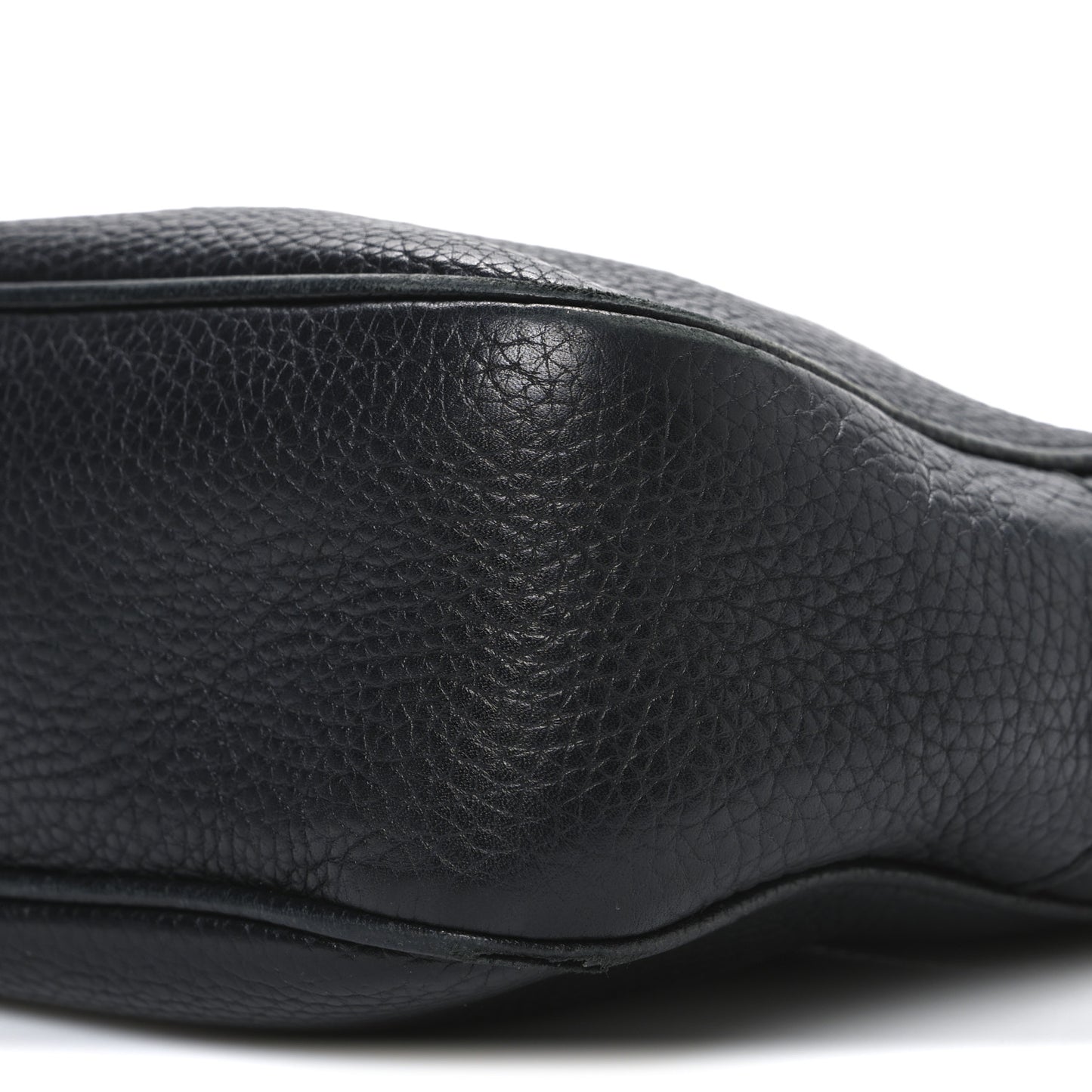 Pebbled Calfskin Small Soho Disco Bag Black