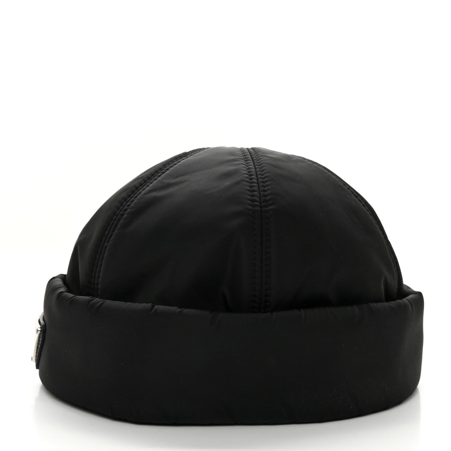 Re-Nylon Padded Metal Triangle Logo Mens Beanie L Black