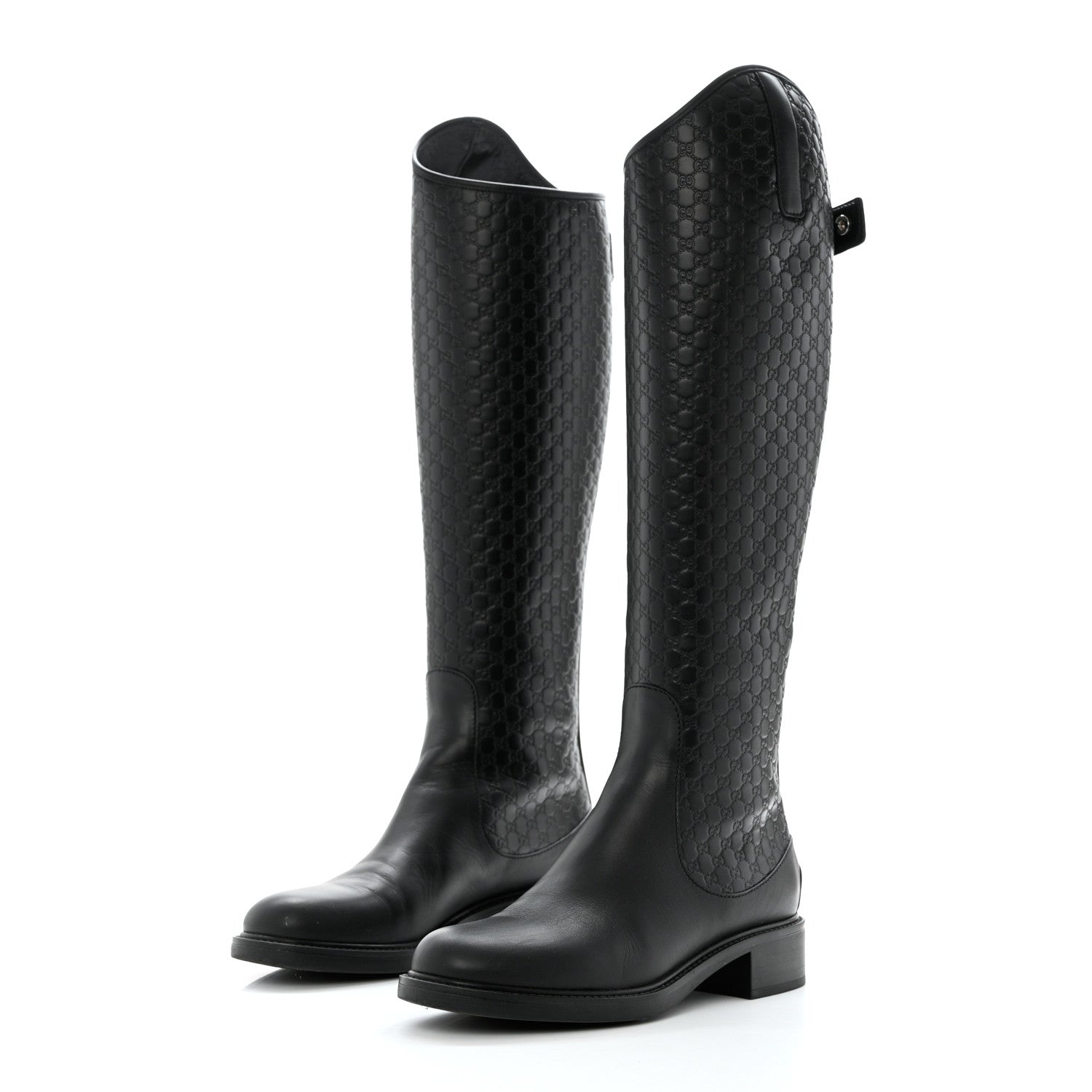 Gucci Microguccissima Knee High Riding Boots 37.5 Black 3 of 11