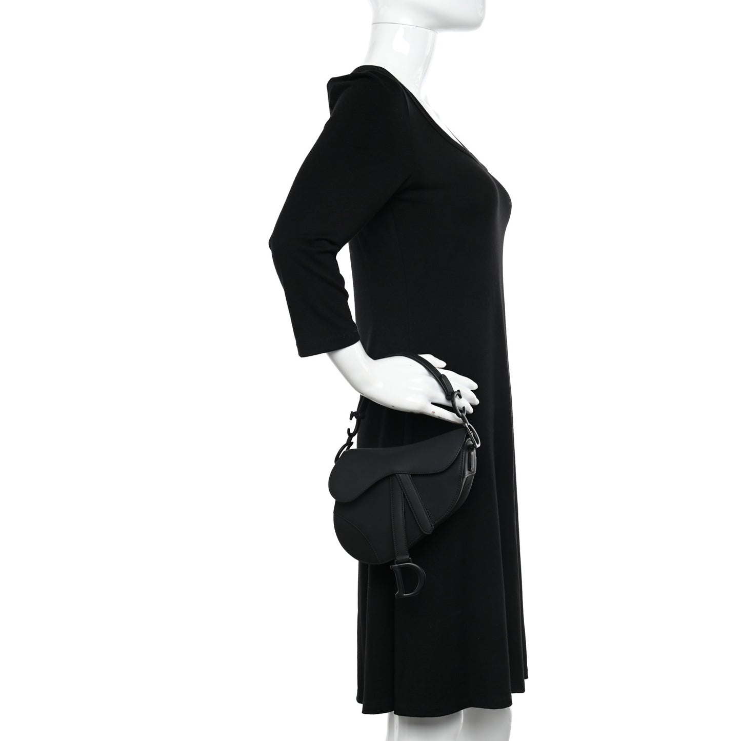 Ultra Matte Calfskin Mini Saddle Bag Black