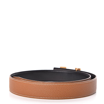 Hermes Box Taurillon Clemence 32mm H Belt 85 Black Gold 3 of 8