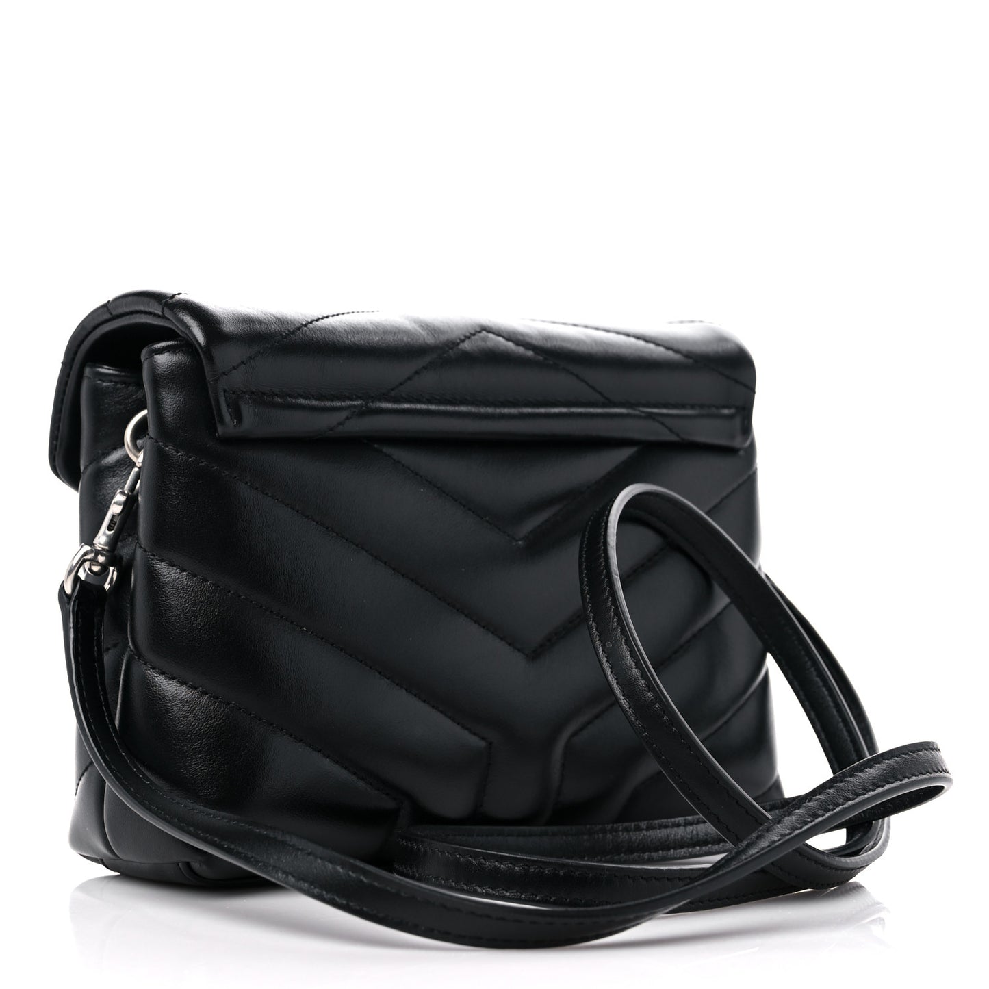 Calfskin Y Quilted Monogram Toy Loulou Crossbody Bag Black